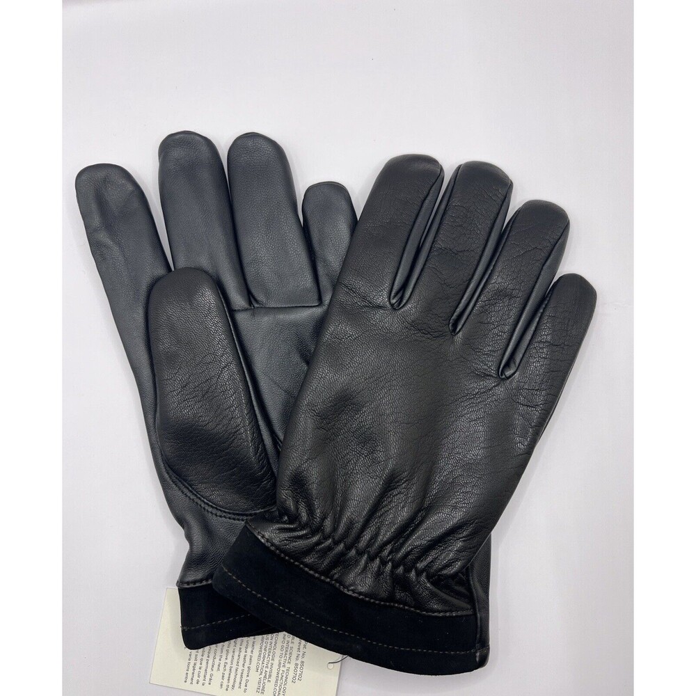 Ugg Men’s Black Faux Fur Lined Captain Pieced Genuine Leather Glove Warm New $95 - Picture 1 of 6
